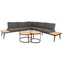 GARTEN-GARNITUR H54C Braun, Dunkelgrau - Dunkelgrau/Braun, Holz - MCW