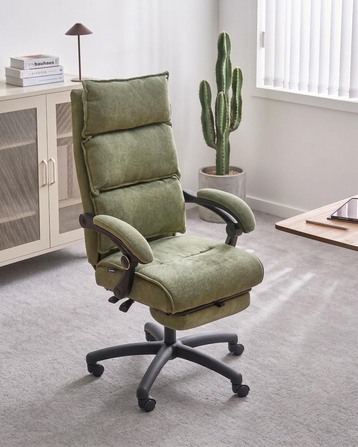 CHEFSESSEL Chenillegewebe Grün Eaton - Grün, Textil (50/114/66cm) - Beliani