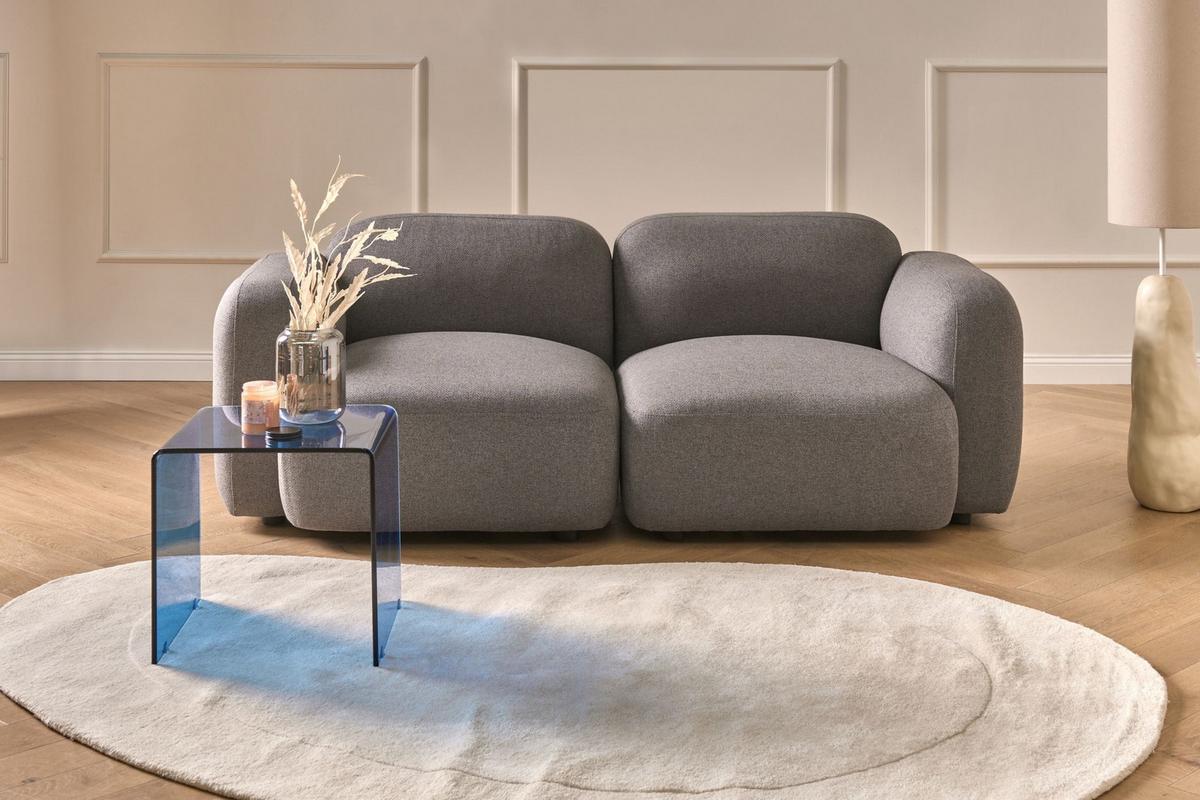 3-SITZER-SOFA Stoff Dunkelgrau Afoss - Dunkelgrau, Textil (195/71/94cm) - Beliani
