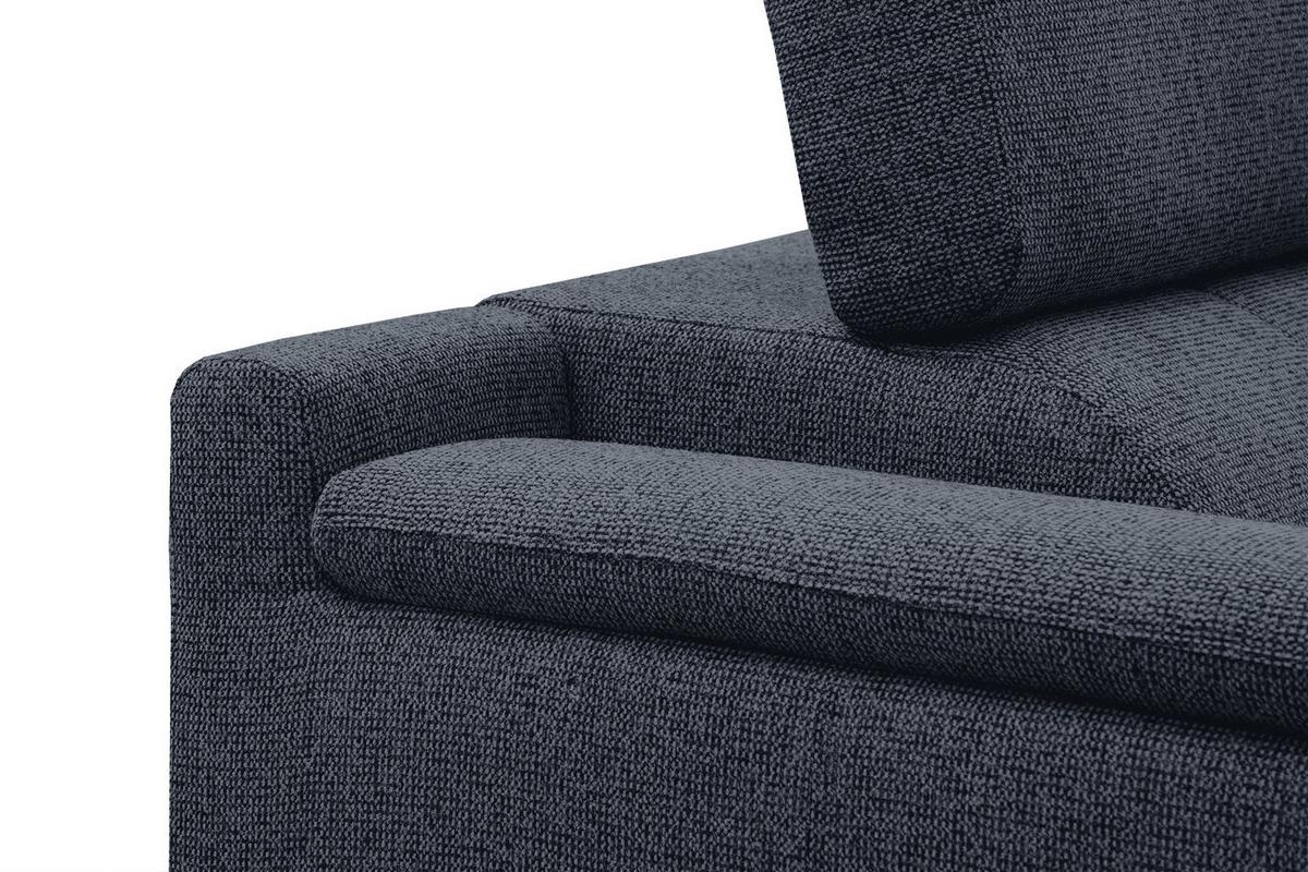ECKSOFA FIERO 5-Sitzer, dunkelblau - Schwarz/Dunkelblau, Holzwerkstoff/Textil (290/228cm) - Wozimo