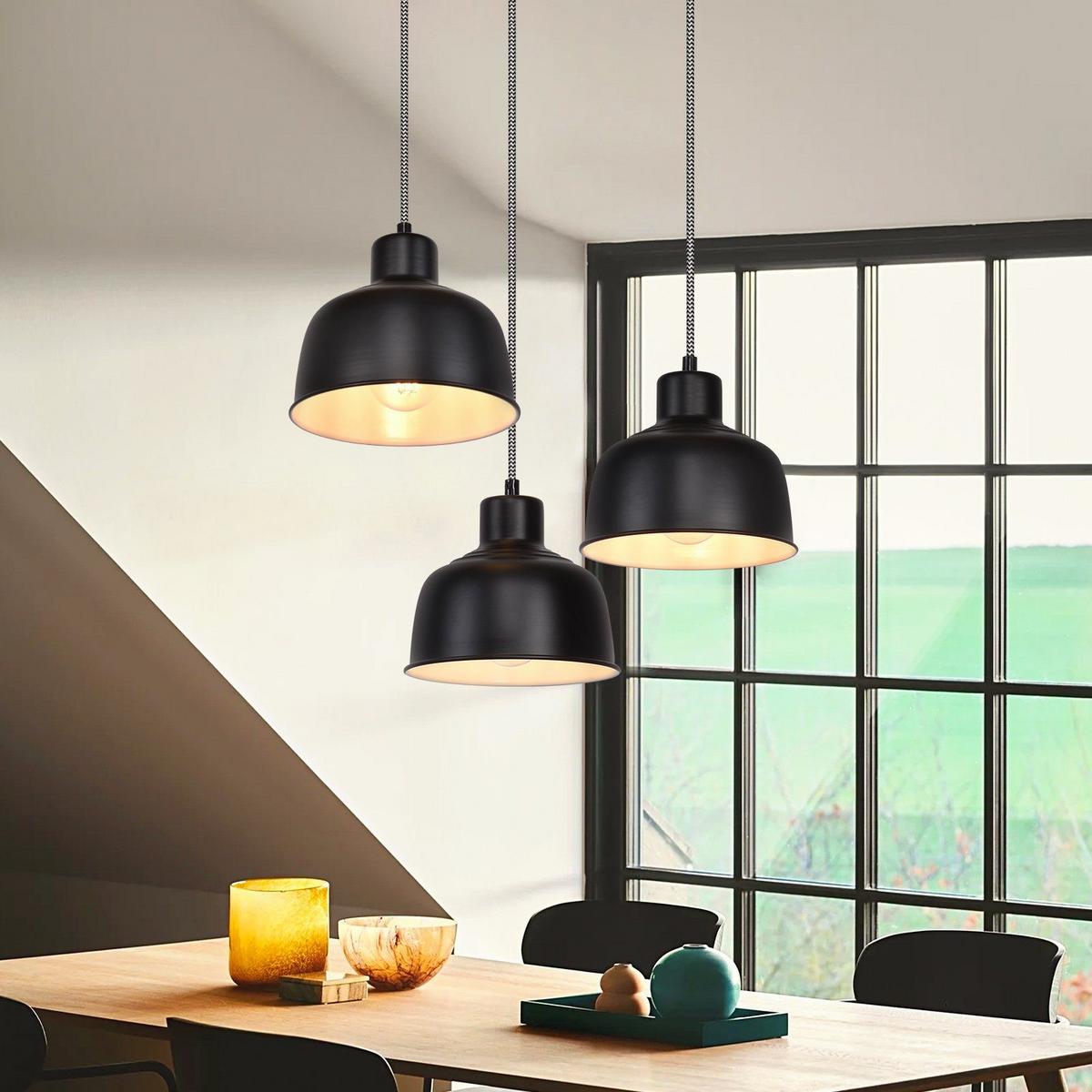 PENDELLEUCHTE Selma 3-flammig 10/18/170 cm - Schwarz, Metall (10/18/170cm) - Nettlife