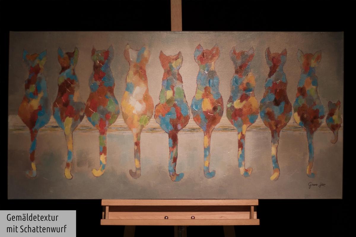 ÖLGEMÄLDE 120/60 cm - Blau/Gelb, Holz/Textil (120/60cm) - KUNSTLOFT