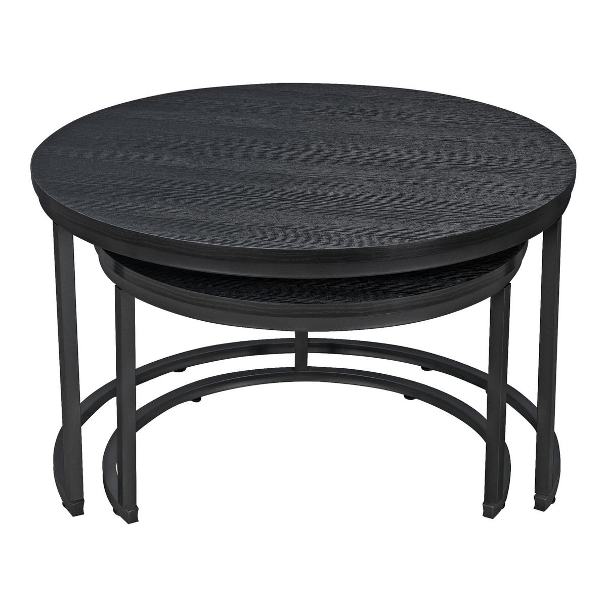 COUCHTISCH Christchurch im 2er Set - Schwarz, Holzwerkstoff (74/74/47cm) - [en.casa]