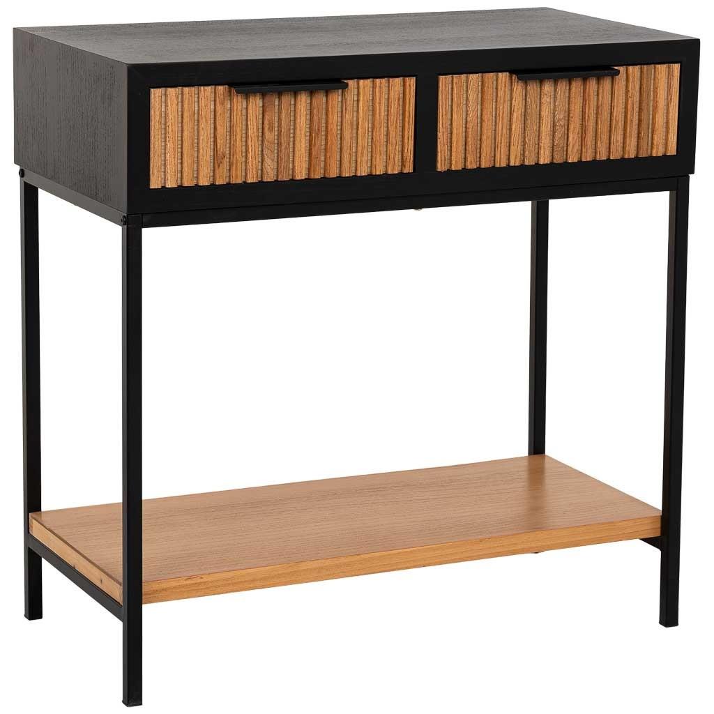 KONSOLENTISCH aus Metall und Holz, 80x42x79cm - Braun, Holz (42/80/79cm) - Wanderlust