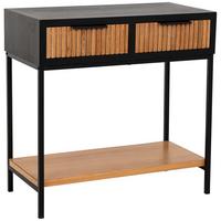 KONSOLENTISCH aus Metall und Holz, 80x42x79cm - Braun, Holz (42/80/79cm) - Wanderlust