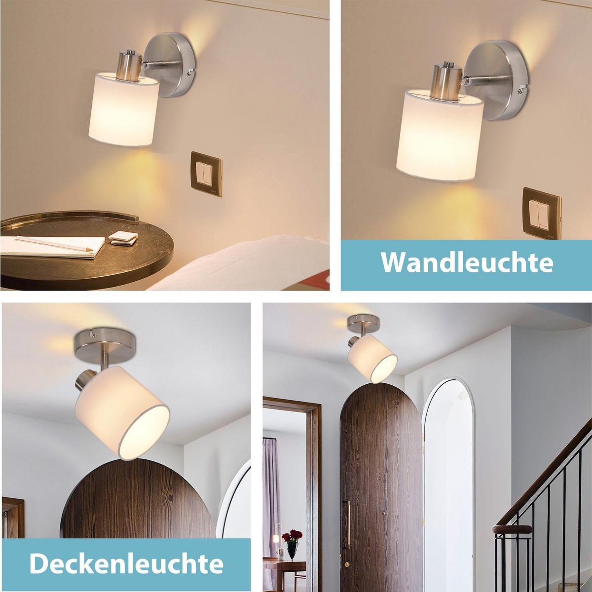 DECKENSTRAHLER Brand 1-flammig 11/11/21 cm - Silberfarben, Textil (11/11/21cm) - Nettlife