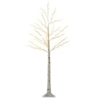 150 cm Lichterbaum, Birkenbaum mit 120 Warmweiß 3 Helligkeitsstufen LED IP44 - Weiß, Kunststoff (20/150/20cm) - HOMCOM