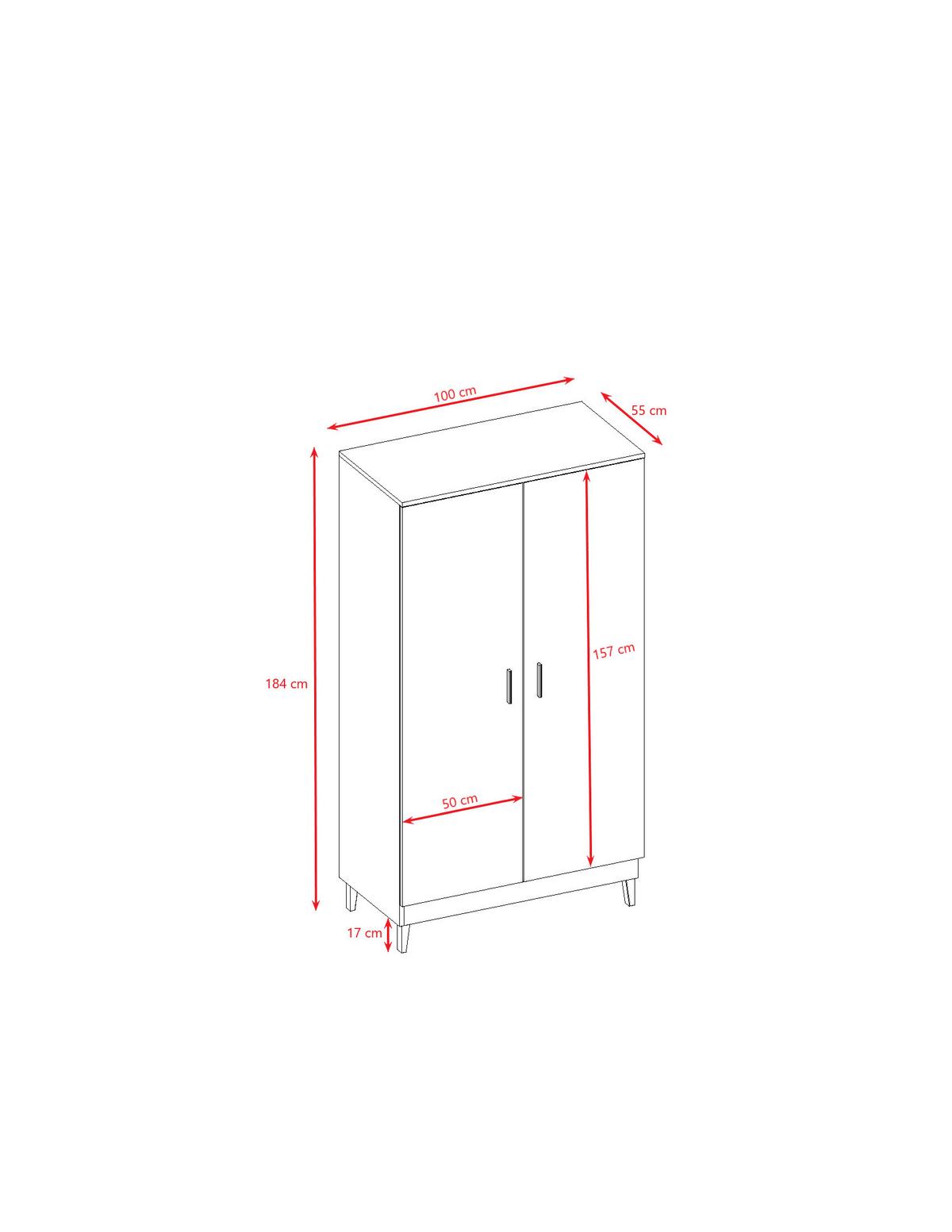 KINDERKLEIDERSCHRANK Kubi - Weiß, Holzwerkstoff (55/184/100cm) - RAUMHIRSCH FURNITURE