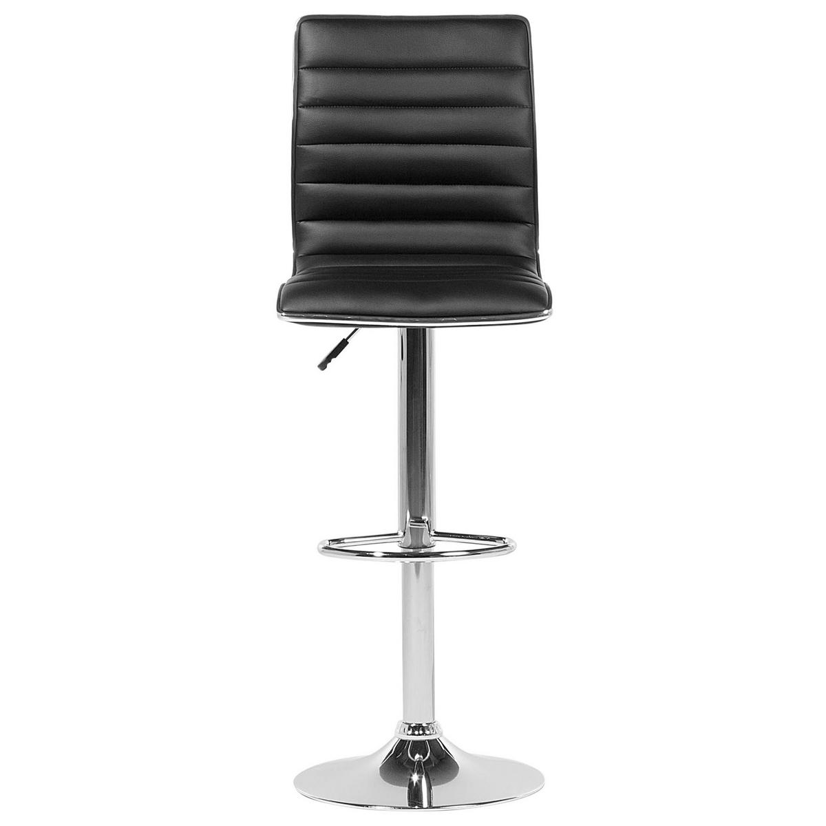 BARHOCKER 2er-Set Kunstleder Schwarz Lucerne - Schwarz, Textil/Metall (40/116/39cm) - Beliani