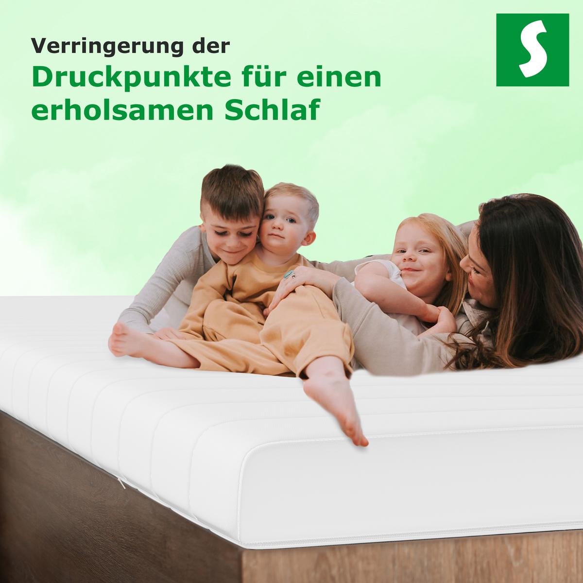 MATRATZENTOPPER 100x200 cm mit 11 cm Höhe & weißem Reißverschlussbezug - Weiß, Textil (100/200cm) - Schlaftroll