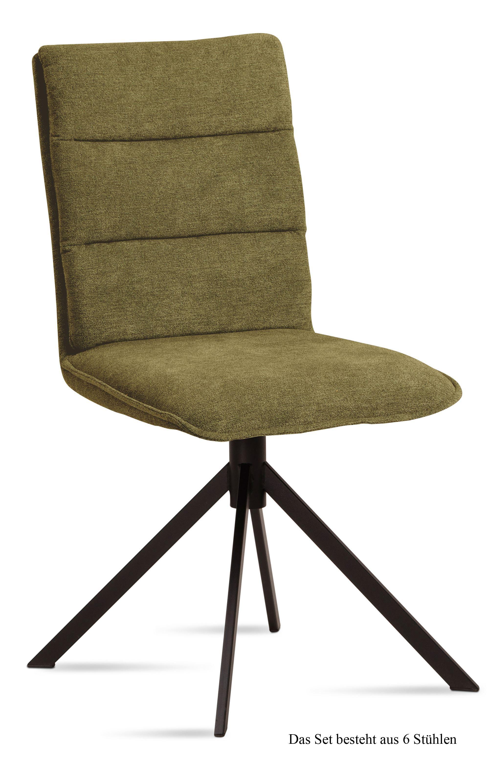 ESSZIMMERSTUHL (6er-Set) Dulce 47x92x60 Schwarz/Olivgrün - Schwarz/Olivgrün, Kunststoff (60/92/47cm) - 58aufmkessel