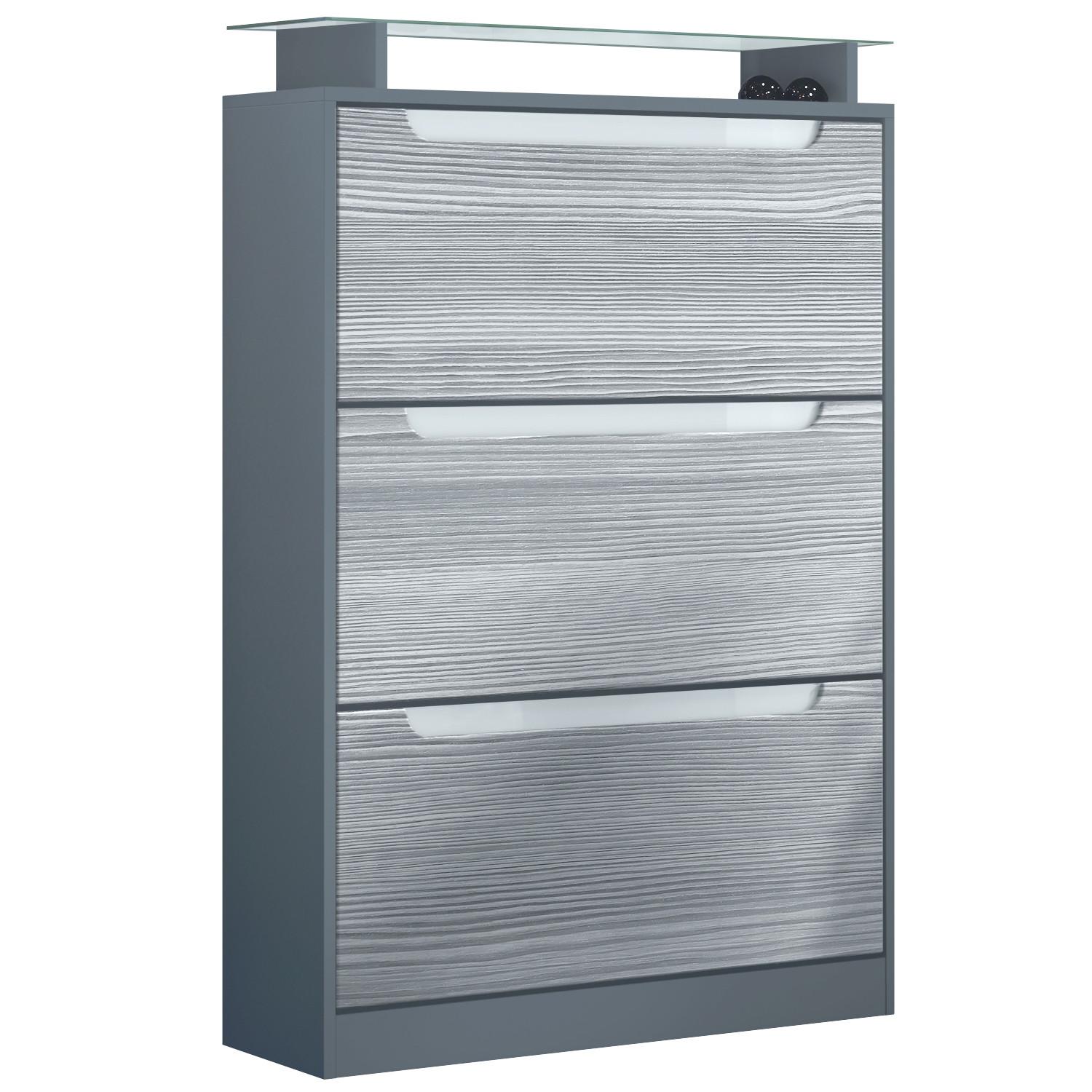 SCHUHSCHRANK Space Avola-Anthrazit - Anthrazit, Holzwerkstoff (89/128/23cm) - Vladon