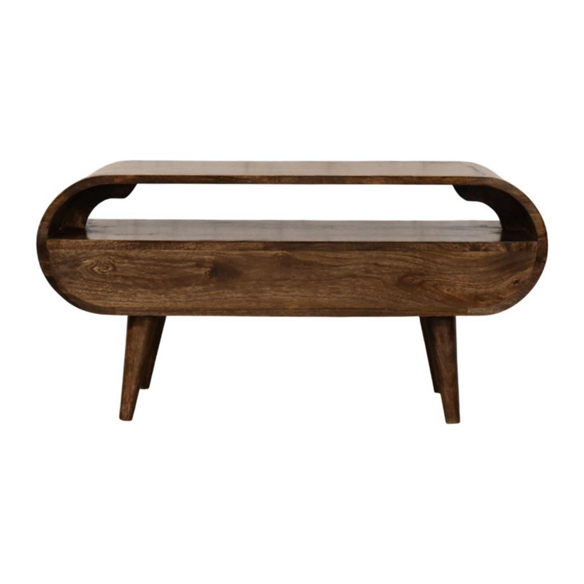 MEDIENMÖBEL Klassisches Grau-Finish, 2 Schubladen, 1 offenes Regal, Braun - Braun, Holz (35/45/90cm) - Artisan Furniture
