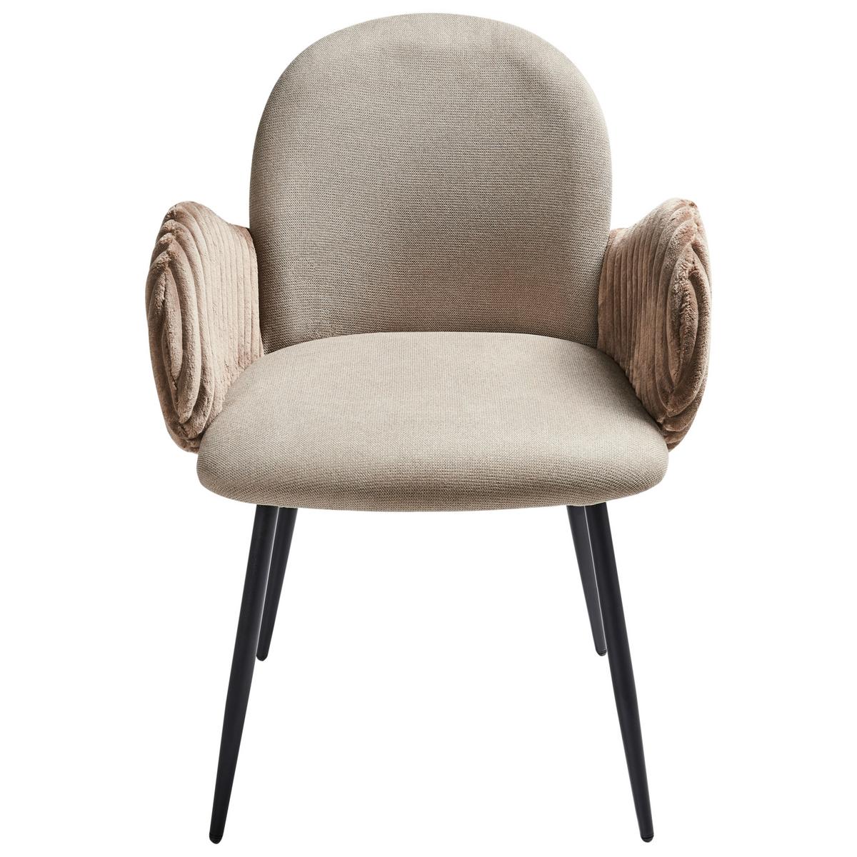 ESSZIMMERSTUHL 2er-Set Taupe Amity - Taupe/Schwarz, Textil (50/84/56cm) - Beliani