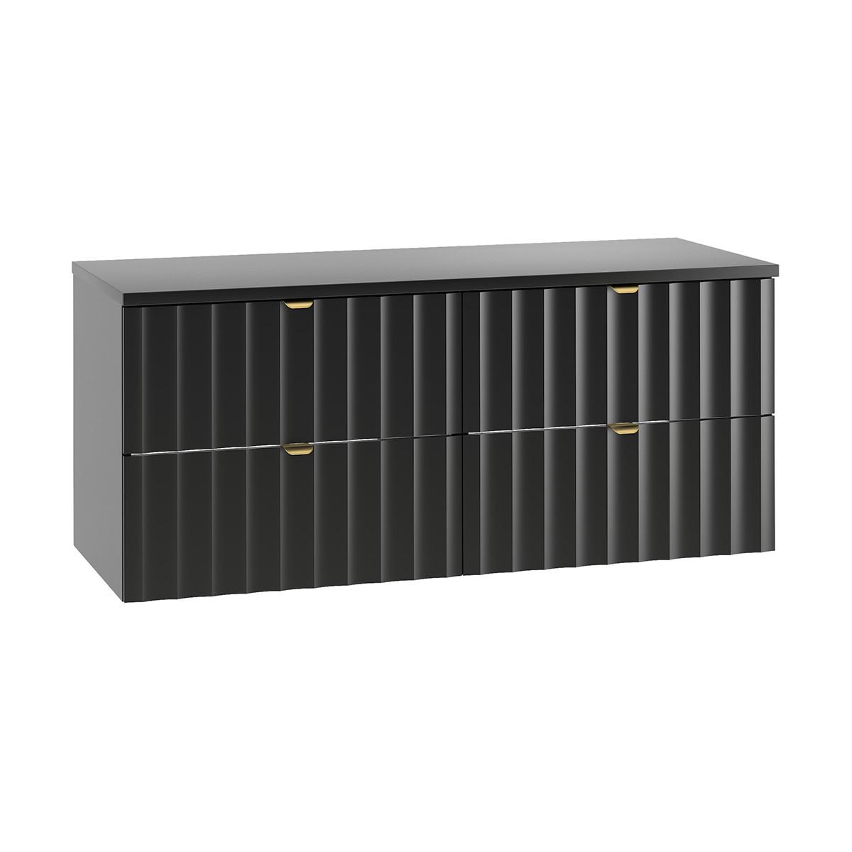 WASCHTISCHUNTERSCHRANK 120.6cm Lexa Schwarz - Schwarz, Holzwerkstoff (120.6/52.2/46.5cm) - Petits-meubles