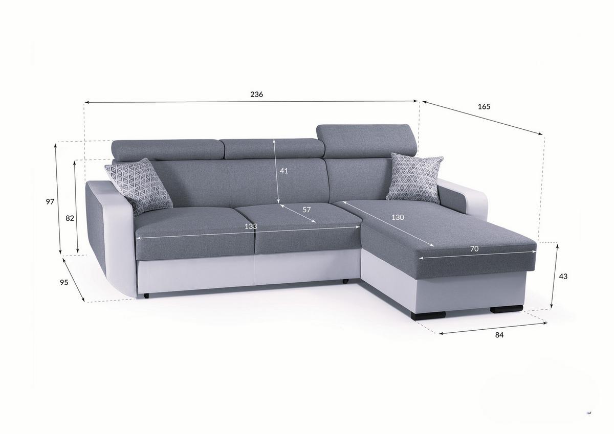 ECKSOFA PALAZZO Braun Geflochtener Stoff mit Schlaffunktion - Braun, Holz (236/165cm) - MASSENO