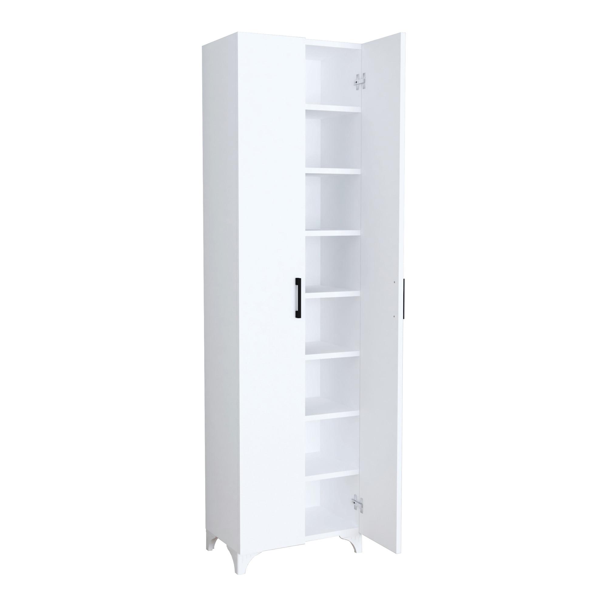 MEHRZWECKSCHRANK Strömsund - Weiß, Holzwerkstoff (48.5/177.5/32cm) - [en.casa]