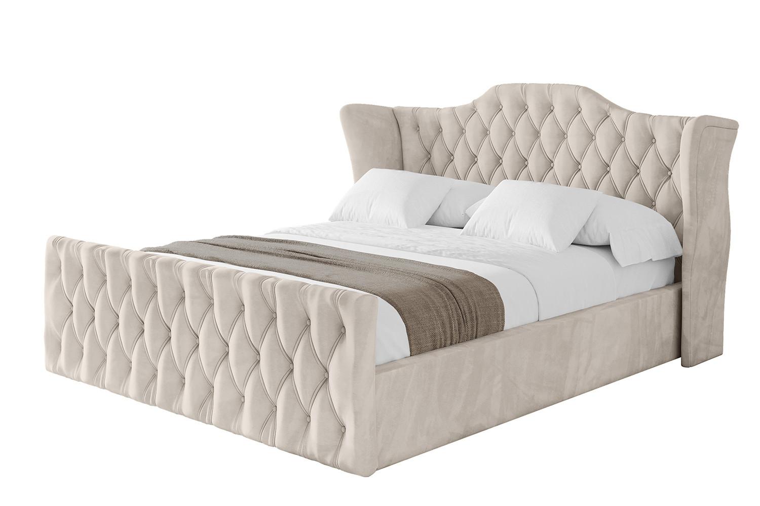 POLSTERBETT mit Bettkasten, Fußteil und Lattenrost, Boxbett ohne Matratze - ZORAN-Z 120x200 Beige - Beige, Holzwerkstoff/Textil (120/200cm) - ALTDECOR
