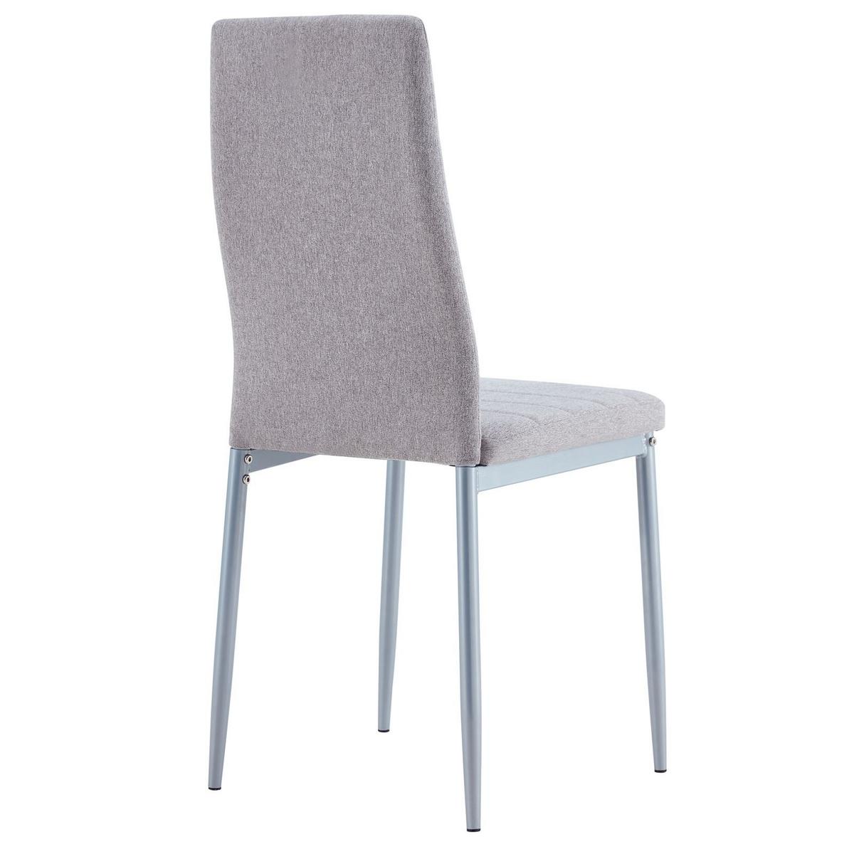 ESSZIMMERSTÜHLE NATHALIE 4er-Set grau - Grau, Textil (43/100/50cm) - IDIMEX