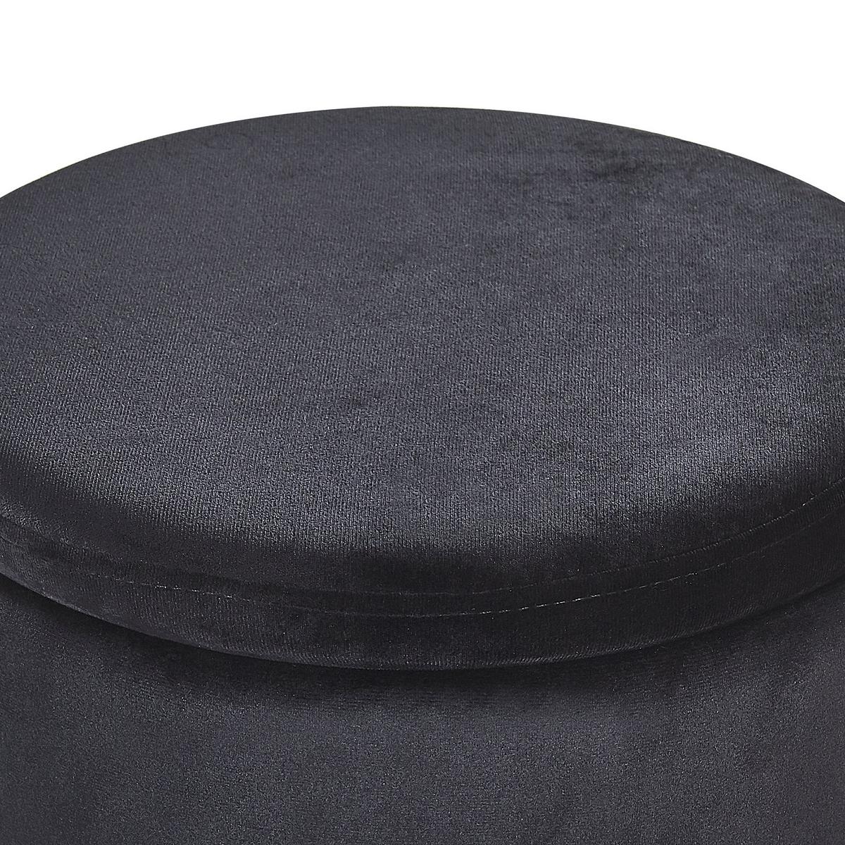 POUF Doris 35-30/35-30/44-36 cm - Schwarz, Textil (35/36/35cm) - Beliani