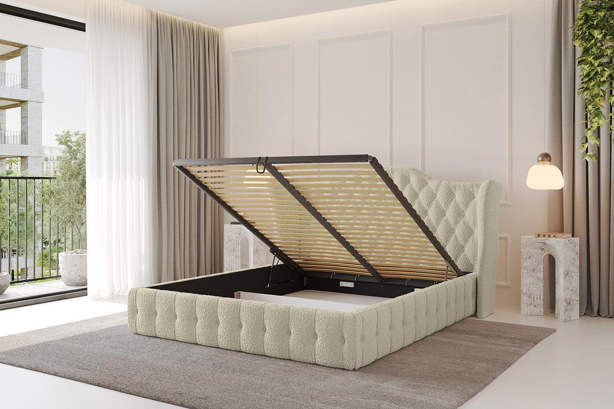 POLSTERBETT mit Bettkasten und Lattenrost, Boxbett ohne Matratze - MODY 120x200 Beige - Taupe, Holzwerkstoff/Textil (120/200cm) - ALTDECOR