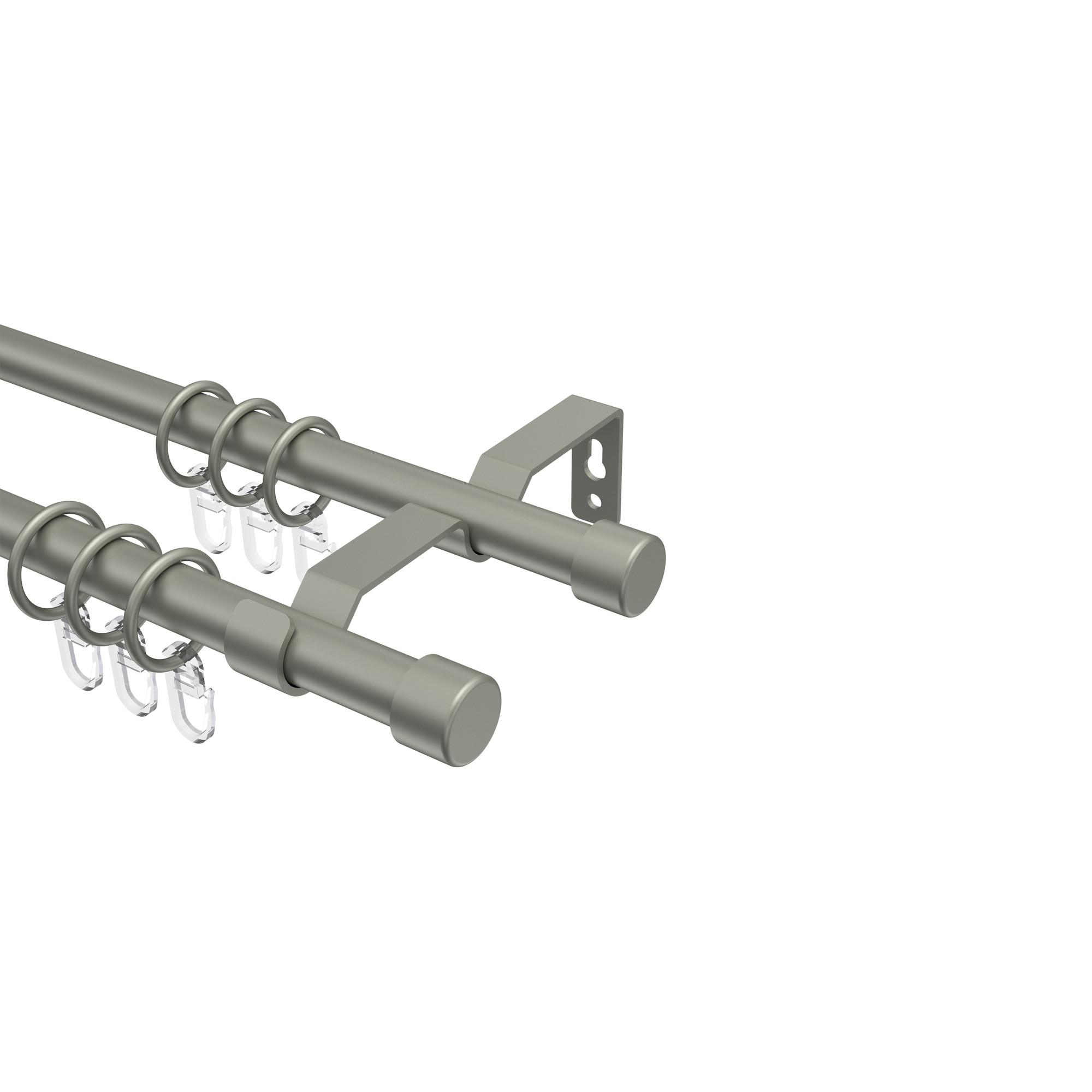 GARDINENSTANGE Olymp Lucan 140 cm, 2-läufig, 16 mm Ø Chrom matt - Chromfarben/Nickelfarben, Metall (140cm) - INTERDECO