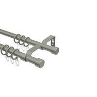 GARDINENSTANGE Olymp Lucan 100 cm, 2-läufig, 16 mm Ø Chrom matt - Chromfarben/Nickelfarben, Metall (100cm) - INTERDECO