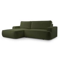 ECKSOFA L Form Ablia Dunkelgrün 267/168/87 cm mit Schlaffunktion L - Schwarz/Grün, Kunststoff/Textil (168/267cm) - AX Living