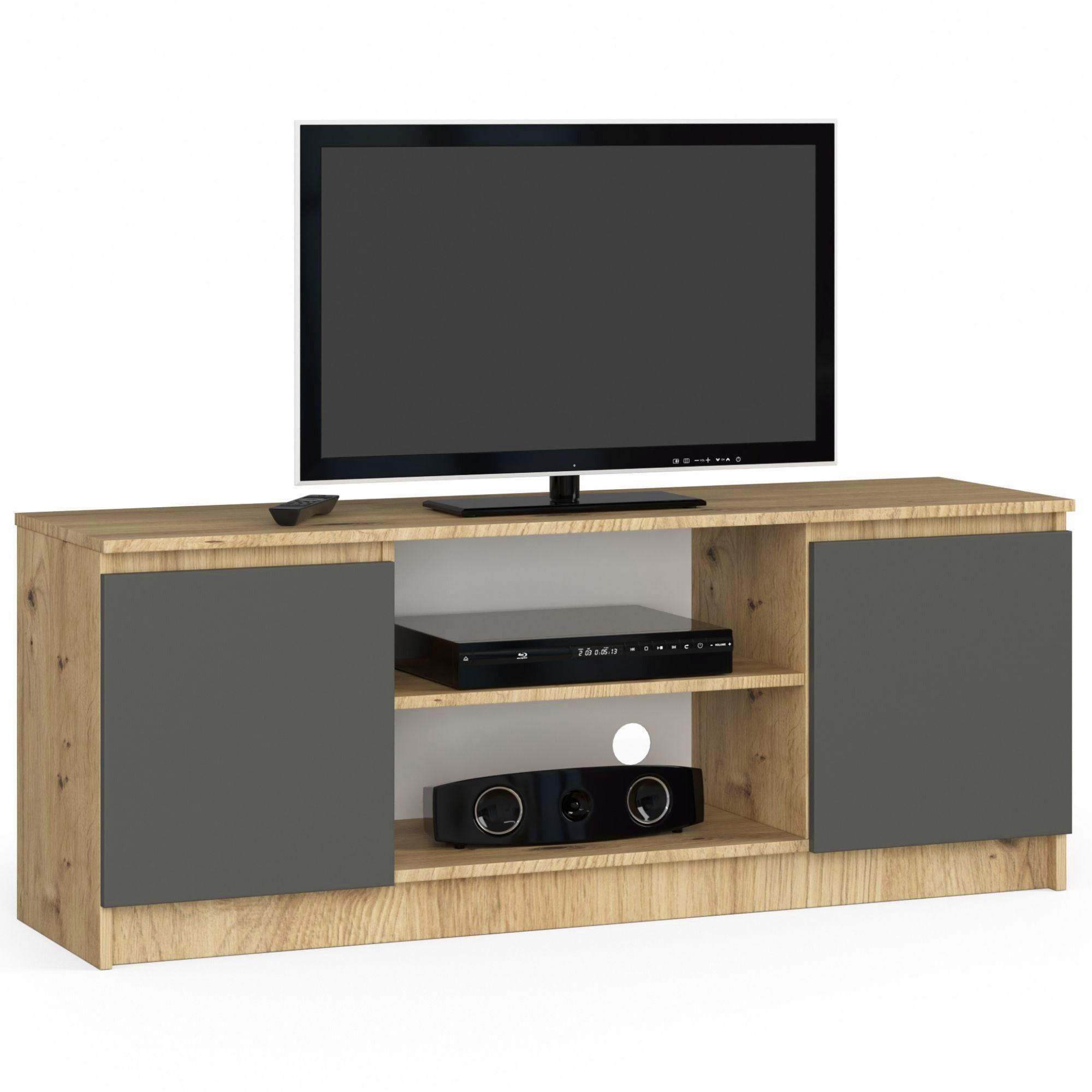 LOWBOARD Eiche Artisan, Graphit Grau 55/140/40 - Eiche Artisan, Holzwerkstoff (140/55/40cm) - RAUMHIRSCH FURNITURE