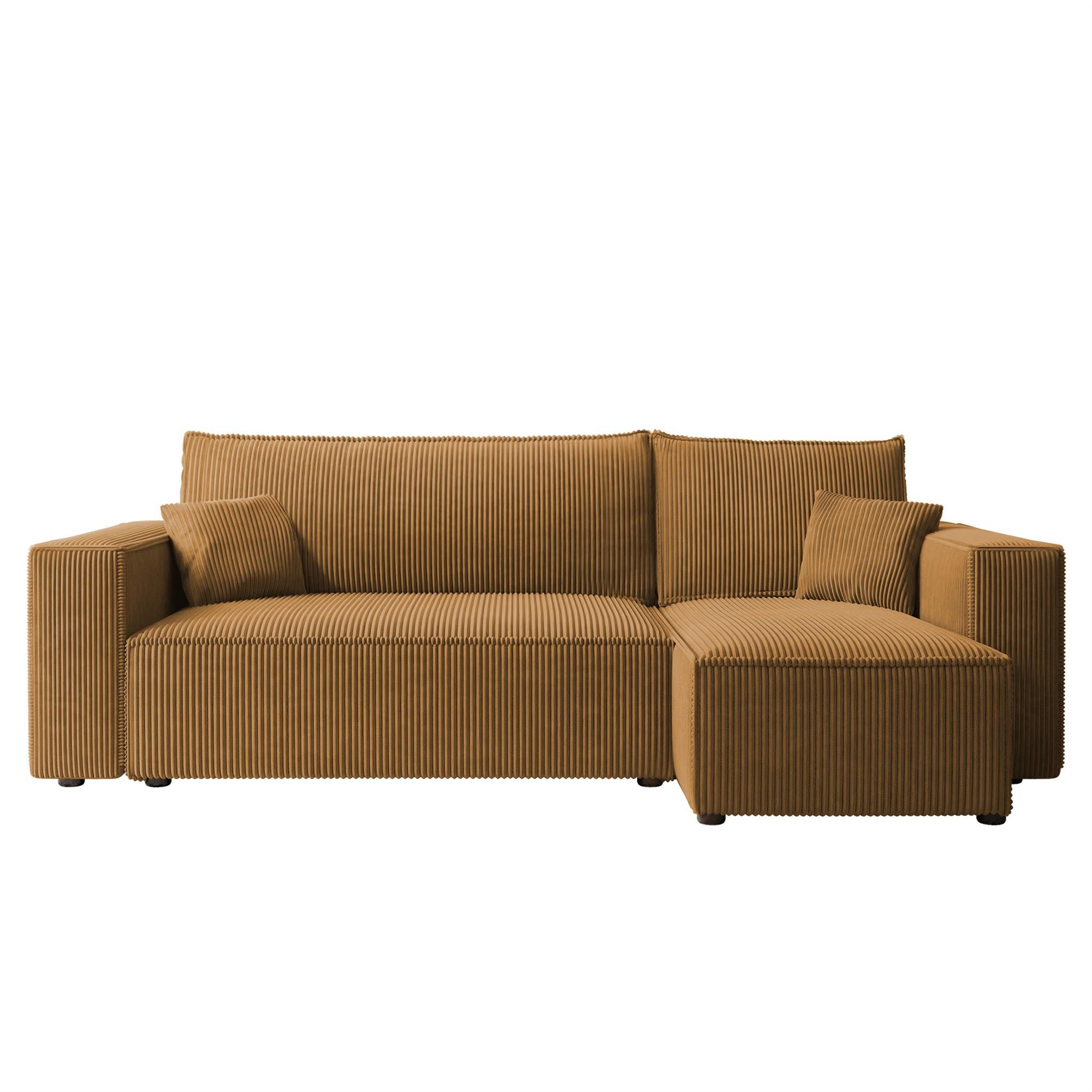 ECKSOFA Adara Mit Schlaffunktion - Gelb, Holzwerkstoff/Textil (145/244cm) - Fun Möbel