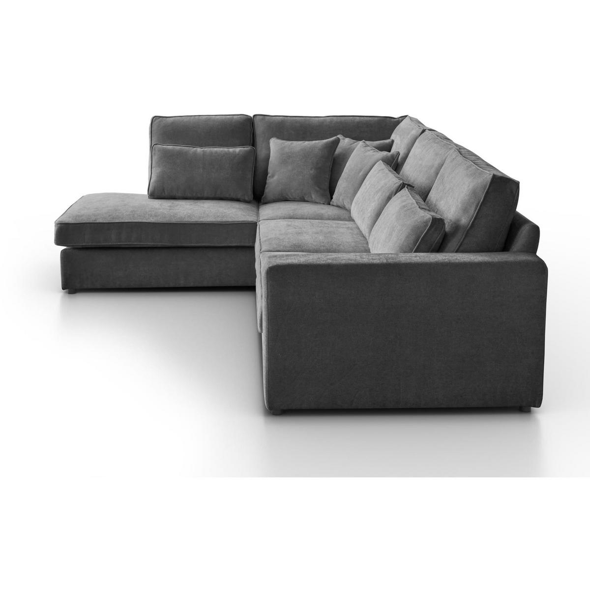 ECKSOFA Parma ohne Schlaffunktion grau links - Schwarz/Grau, Textil (314/224cm) - Beautysofa