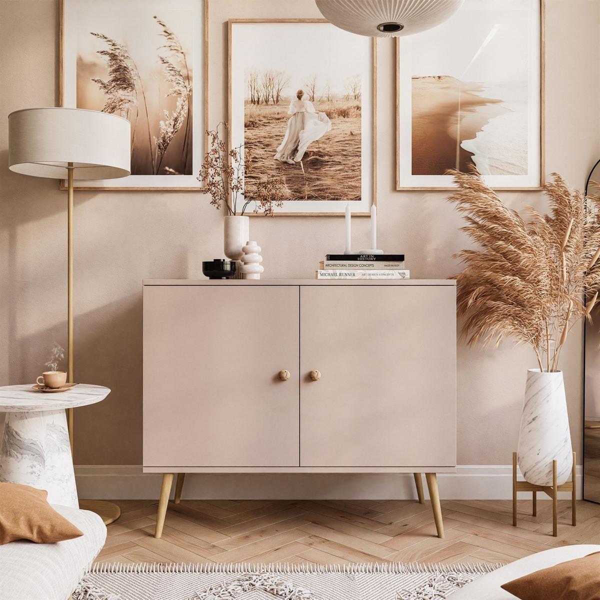 KOMMODE Zweitürige HARMONY Macchiato - Cappuccino, Holzwerkstoff (100/85/42cm) - Lookway