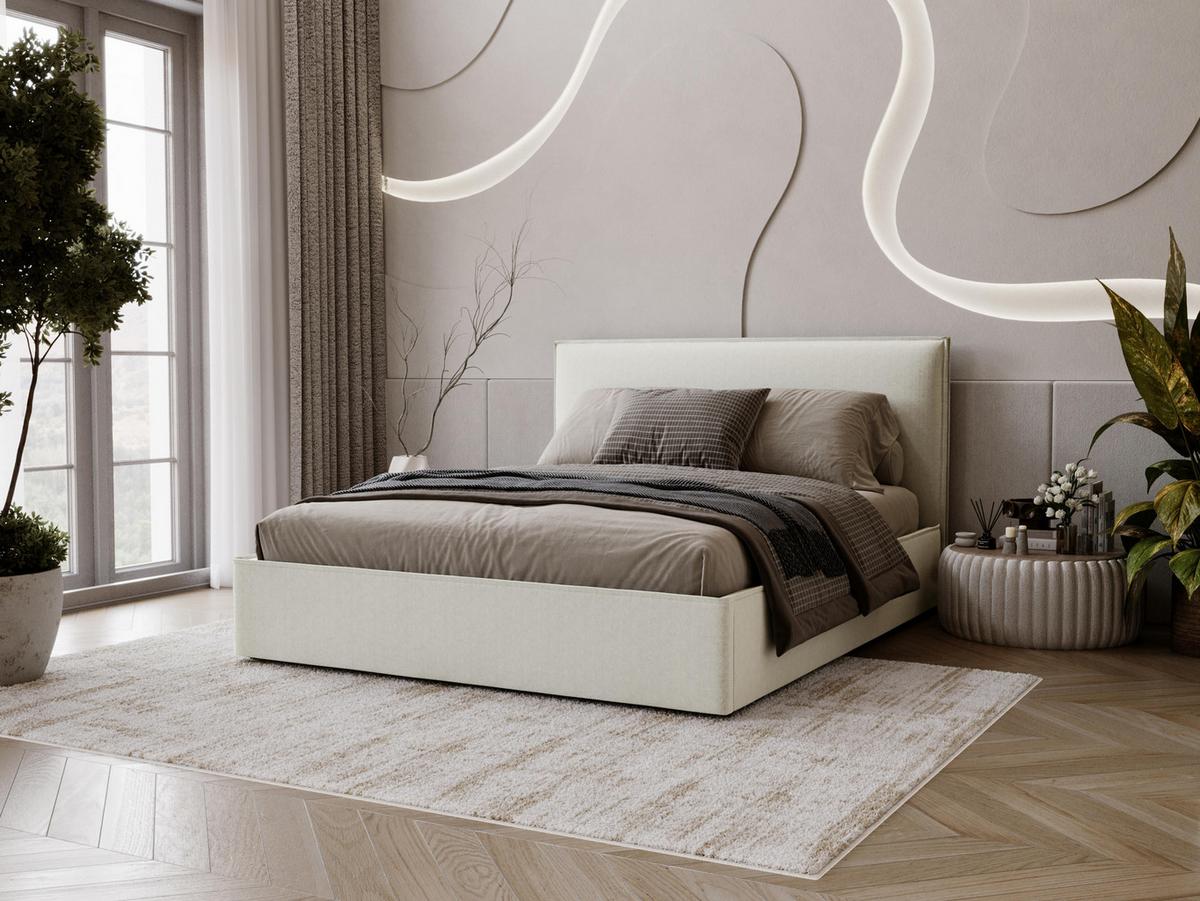 POLSTERBETT Bianco - Creme/Schwarz, Holzwerkstoff/Kunststoff (180/200cm) - MIRJAN24