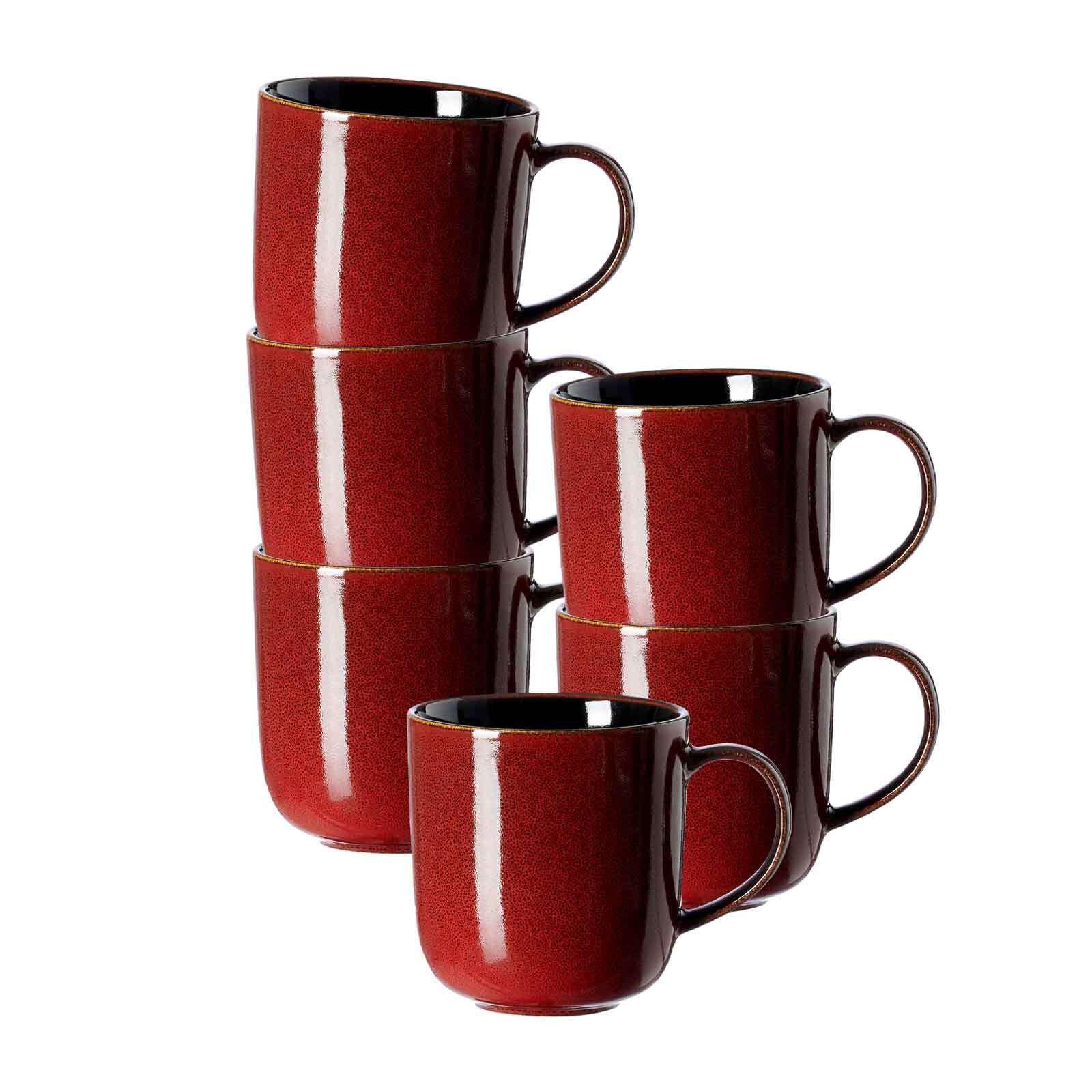 KAFFEEBECHER Gambia rot 400 ml 6er Set - Rot, Keramik (0.4L) - Ritzenhoff Breker