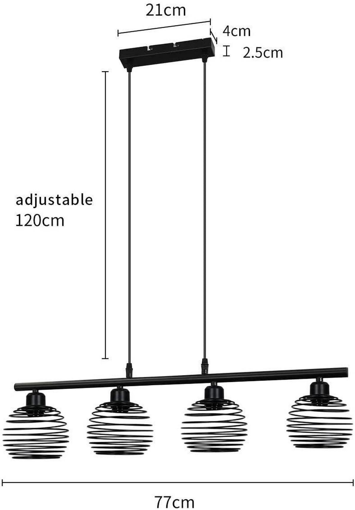 PENDELLEUCHTE Federn 77/15/142 cm - Schwarz, Metall (77/15/142cm) - Nettlife