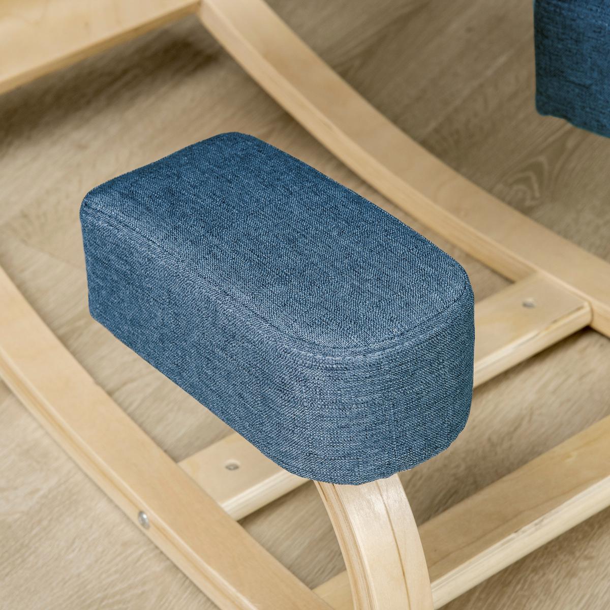 KNIESTUHL Birke Polyester Blau - Blau, Holz (51/58/69cm) - Vinsetto