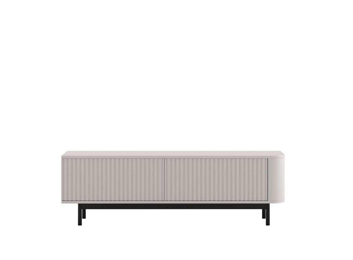 TV-LOWBOARD Aurora Kaschmir matt 140 cm mit schwarzem Metallrahmen - Kaschmir/Schwarz, Holzwerkstoff/Metall (140/44/35cm) - Meble Lindner
