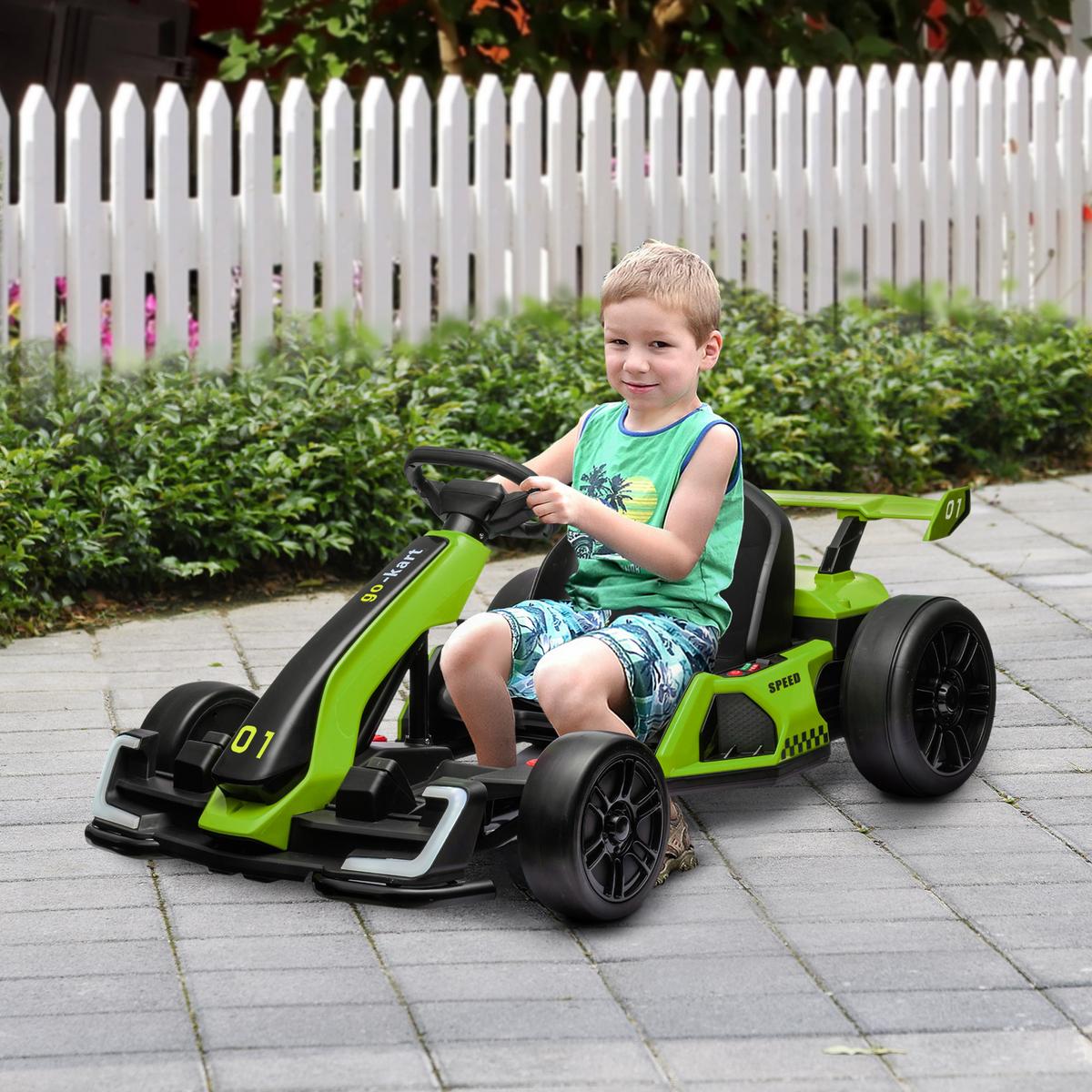 KINDER-DRIFT-KART Kunststoff Metall Grün - Grün, Kunststoff (120/76/53.5cm) - HOMCOM