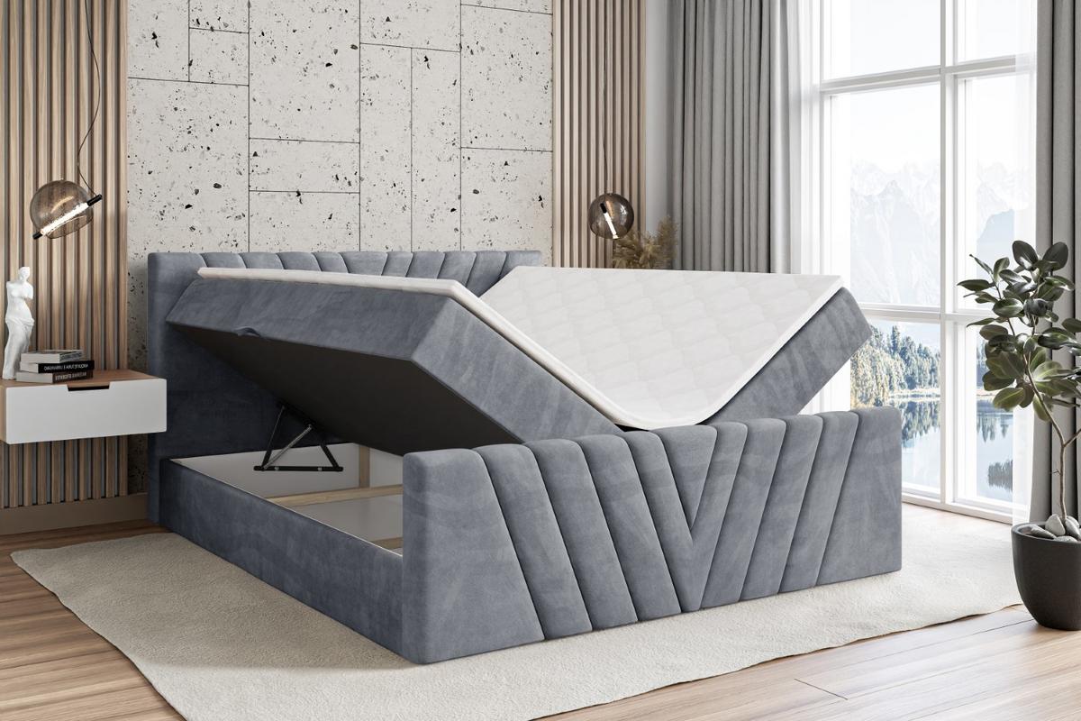 BOXBETT ERNINA-Z - 140x200 cm - H4 - Grau - Grau, Holzwerkstoff (140/200cm) - ALTDECOR
