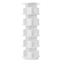 BÜCHERREGAL Kinder mit 5 Ebenen Weiß 40x155x40 cm Drehbar 360 Grad - Weiß, Holzwerkstoff (40/155/40cm) - ML-DESIGN