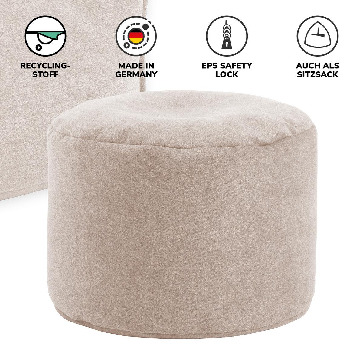 POUF Der Ruhepouf - Beige, Textil (60/40/60cm) - Mokebo