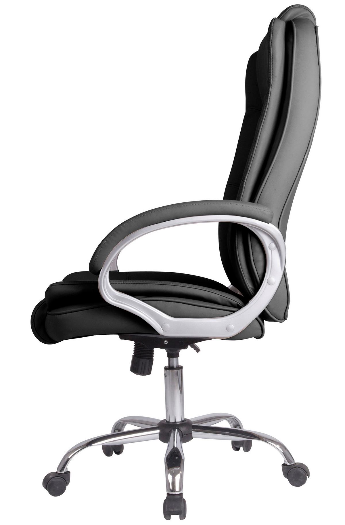 DREHSTUHL Karen Schwarz - Schwarz, Fell (68/110/72cm) - VS Venta-stock