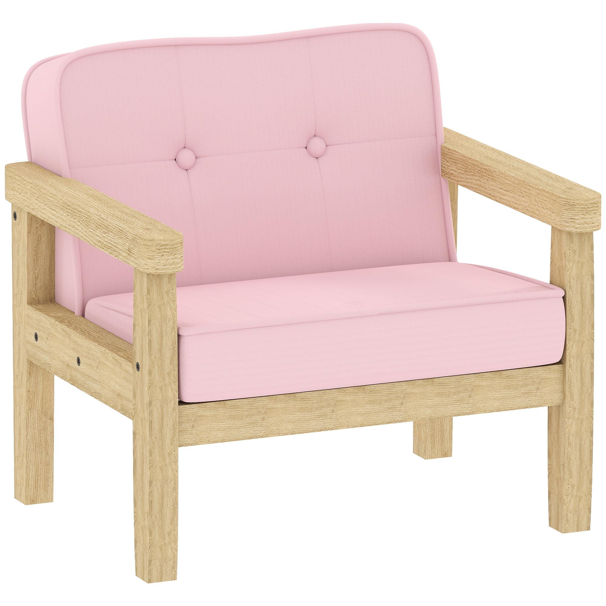 KINDERSESSEL Holzwerkstoff Cord Rosa - Rosa/Naturfarben, Holz/Holzwerkstoff (44/45/46.5cm) - AIYAPLAY