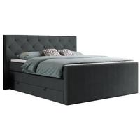 BOXSPRINGBETT KING VELEN 140/200 Dunkelgrau Struktur - H3 - Dunkelgrau, Holz/Textil (140/200cm) - MKS