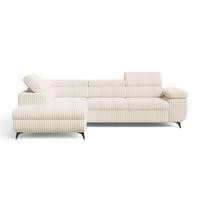 ECKSOFA Argon Beige Links - Beige/Schwarz, Holz/Textil (255/190cm) - Graingold