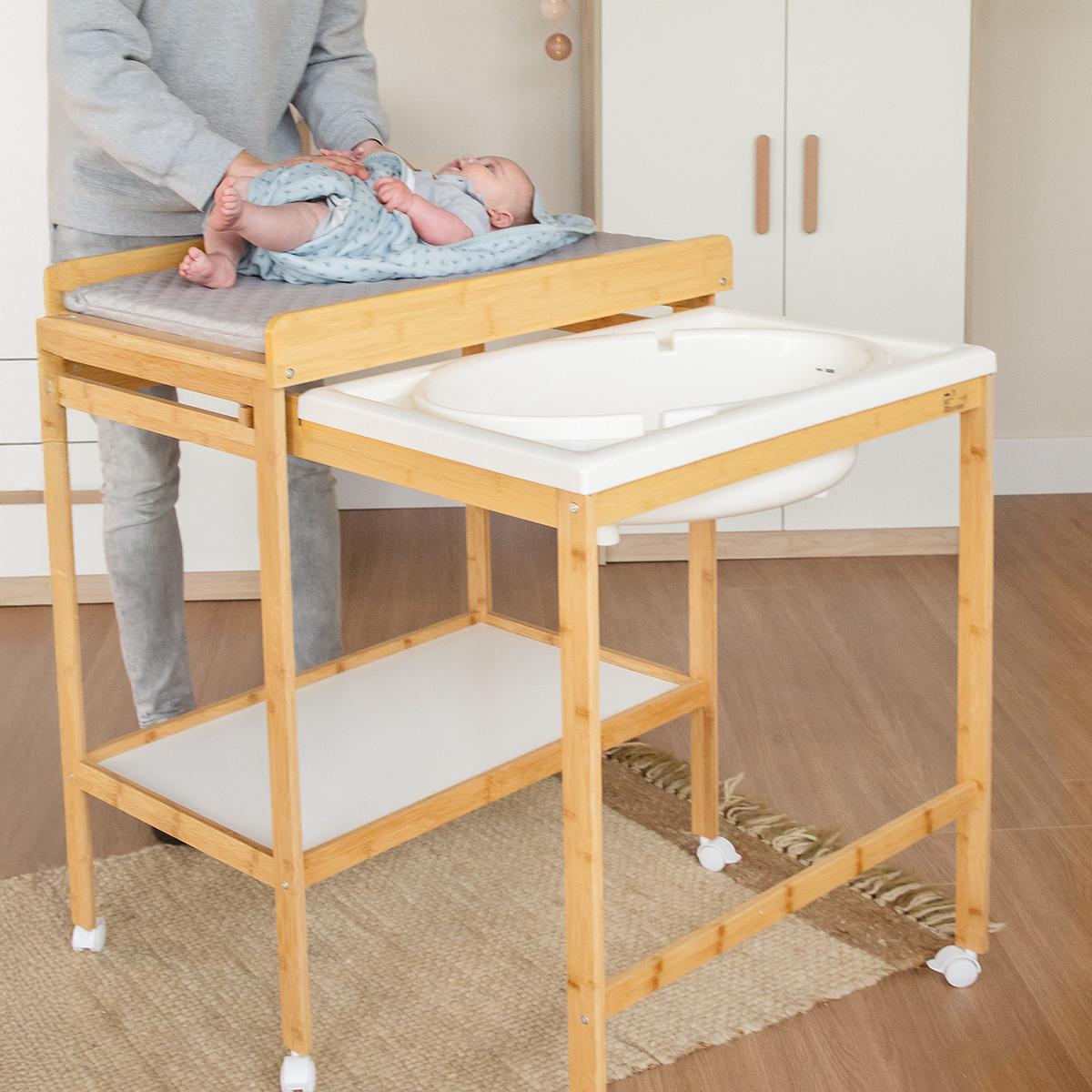WICKELTISCH mit Badewanne - Naturfarben, Holzwerkstoff (56/100/83cm) - Roba