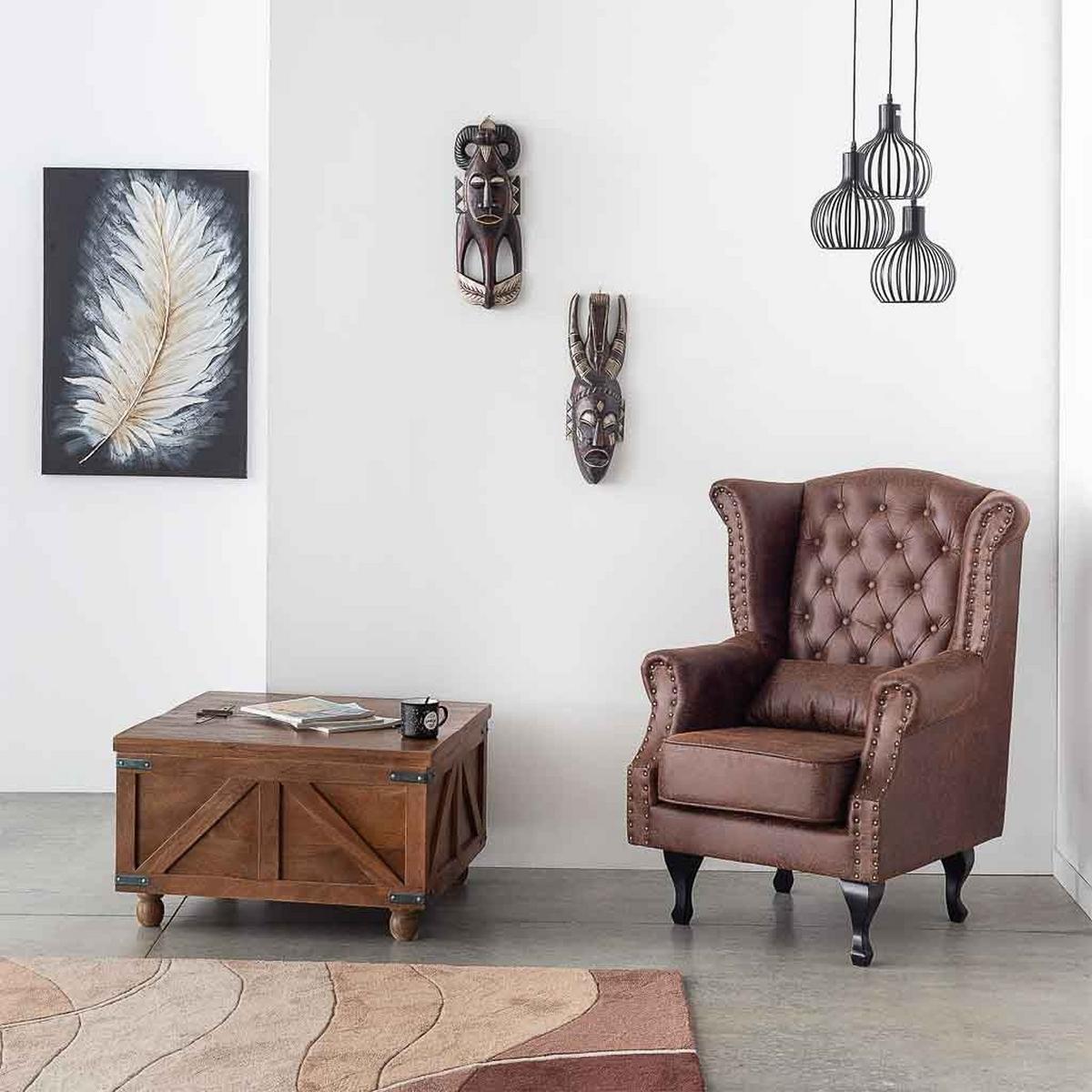 SESSEL aus Holz 84x84x86 cm - Braun, Holz (84/86/84cm) - Wanderlust
