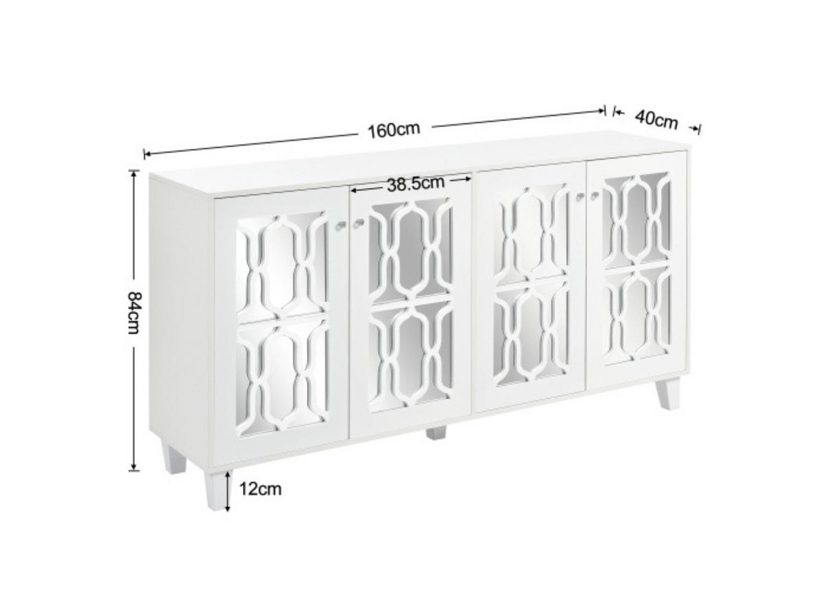 SIDEBOARD White 147.5/40/102 cm - Weiß, Holz (147/102/40cm) - Urban Meuble