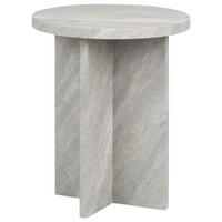 BEISTELLTISCH grau Steinoptik rund 42 cm Stanton - Grau, Holzwerkstoff (42/42/55cm) - Beliani