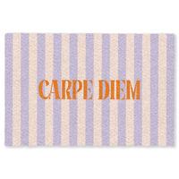 FUSSMATTE Lila – Orange – Streifen – Carpe Diem 120x80 cm - Flieder, Kunststoff (120/0.4cm) - MuchoWow